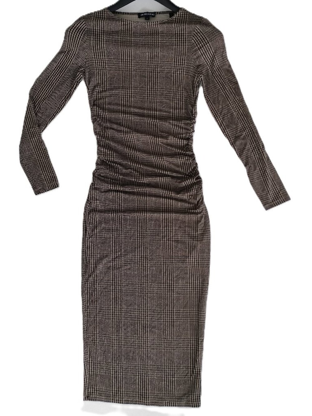 Veronica Beard Charissa Plaid Bodycon Midi Dress Dark Acorn Multi S